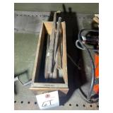 WOODEN BOX WITH MISC. PUNCHES AND CHISELS