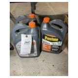 GROUP OF PRESTONE ORANGE ANTIFREEZE, TWO FULL AND