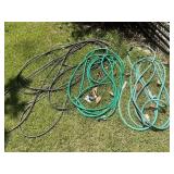 Green and black garden hose