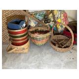 Group of baskets wooden star 36 inches tall, metal
