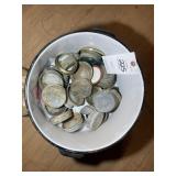 Enamel pot with zinc and glass canning jar lids