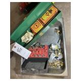 MISC. GROUP INCLUDING METAL PAN WITH ROUTER BITS,