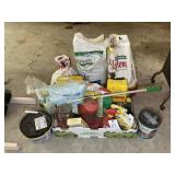 Group including hummingbird feeders, miracle grow