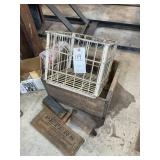 GROUP INCLUDING METAL MILK CRATE, GARDNER
