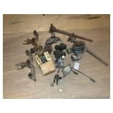 Group of car parts, including carburetors, intakes
