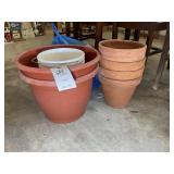 Group of flower pots and baskets