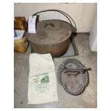 Cast-iron pot 13" x 11"inches with lid and cast-ir