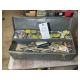 METAL TOOLBOX WITH MISC. FUSES, SCREWDRIVERS, ETC.