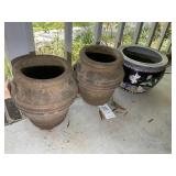 Group of three planters oriental themed planter 10
