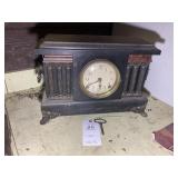 VINTAGE WOOD CASE EIGHT DAY HALF HOUR STRIKE CATHE