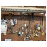 CONTENTS ON WALL, INCLUDING T SQUARE, CHAIN, ANGLE