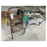GROUP INCLUDING STEP STOOL, FOLDING SPORTS SEAT, A