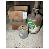 PAIR OF VINTAGE METAL OIL CANS