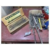 GROUP OF MISC. AUGER BITS, SOME IN WOODEN BOX