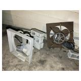 PAIR OF EXHAUST FANS, ONE WITH CRACKED PULLEY; CON