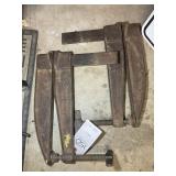 PAIR OF LARGE METAL CLAMPS MARKED 55A AND 55B, JAS