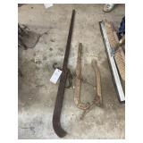 TWO VINTAGE SCALES, ONE APPROX. 24 IN. AND ONE APP