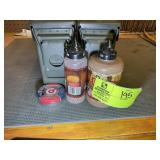 GROUP INCLUDING SMALL METAL AMMO CANS AND BB