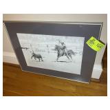 FRAMED AND MATTED PRINT, 
