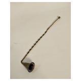 VINTAGE BRASS CANDLE SNUFFER TWISTED HANDLE ETCHED