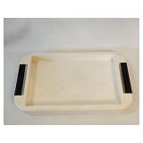VINTAGE ESTEE LAUDER WHITE TRAY WITH DARK HANDLES