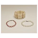 VINTAGE FAUX PEARL BRACELETS
