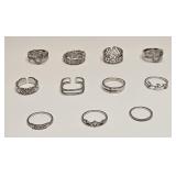 VINTAGE COSTUME JEWELRY RINGS CRYSTAL RHINESTONE