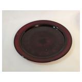 VINTAGE RUBY RED GLASS PLATTER ROUND