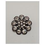VINTAGE BROOCH CRYSTAL RHINESTONE DESIGN