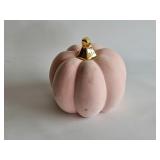 FELT COVERED CERAMIC PUMKIN DECOR