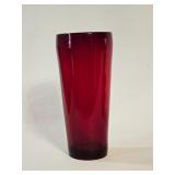 VINTAGE RUBY RED GLASS VASE