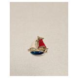 VINTAGE SIGNED BOAT PIN