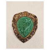 VINTAGE BRASS BROOCH & PENDANT