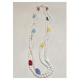 VINTAGE COSTUME JEWELRY BEADED NECKLACE