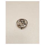 VINTAGE SILVERTONE PILL BOX ABALONE