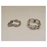 VINTAGE COSTUME JEWELRY SILVERTONE BRACELETS