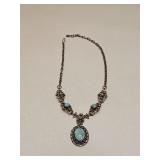 VINTAGE FASHION NECKLACE TURQUOISE COLOR STONES