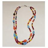 VINTAGE FASHION GLASS BEADED NECKLACE