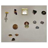 VINTAGE PINS ODDS LOT MILITARY ETC