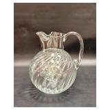 VINTAGE CLEAR GLASS SWIRL PITCHER