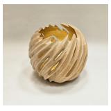 VINTAGE RESIN WOOD LOOKING GILDED VASE