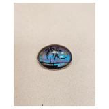 BRAZIL HAND PAINTED BUTTERFLY WING BROOCH