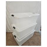 Plastic Storage Totes with Lids (3)