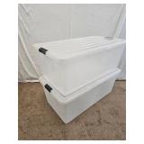 Plastic Storage Totes with Lids (2)