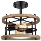 Lakumu 2-Light Retro Semi Flush Mount Ceiling...