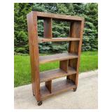 Rustic Bookcase / Room Divider w Wheels