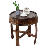 Round Barrel Accent Table