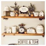 HDDFER Industrial Pipe Wall Wood Shelves,Real...