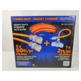 50' Outdoor Extension Cords x2 + Triple Tap...