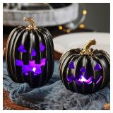 Light Up Black Pumpkins (2)